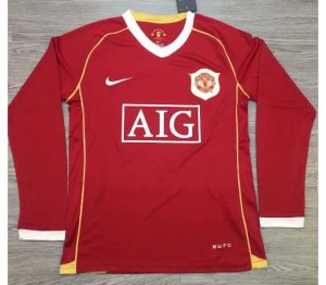 2006-07 Manchester United Retro Long Sleeve Home Soccer Jersey Shirt