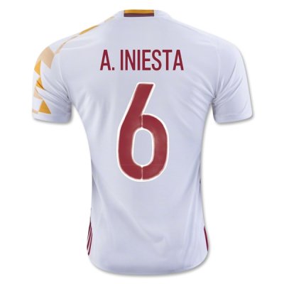 2016 Spain A. INIESTA #6 Away Soccer Jersey
