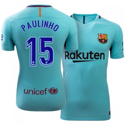 2017-18 Barcelona #15 Paulinho Away Soccer Jersey