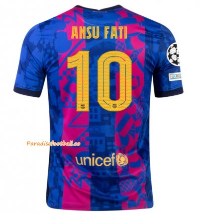 2021-22 Barcelona Third Away Soccer Jersey Shirt with ANSU FATI 10 UCL printing
