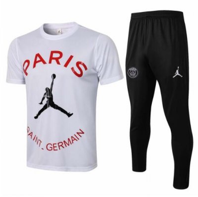 2021-22 PSG x Jordan White Kits T-Shirt + Pants