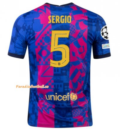 2021-22 Barcelona Third Away Soccer Jersey Shirt with SERGIO BUSQUETS 5 UCL printing