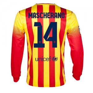 13-14 Barcelona #14 Mascherano Away Long Sleeve Soccer Jersey Shirt 13-14 Barcelona #14 Mascherano Away Long Sleeve Soccer Jersey Shirt