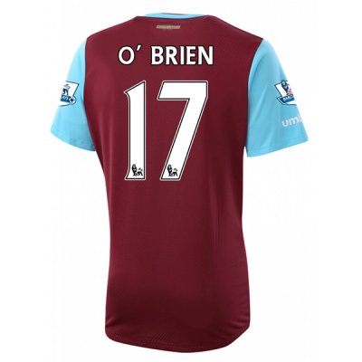 2015-16 West Ham O BRIEN 17 Home Soccer Jersey