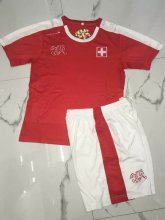 Kids Switzerland 2016 Euro Home Soccer Shirt With Shorts