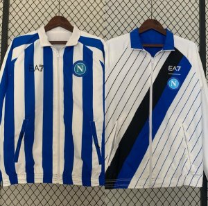 2023-24 Napoli Blue White Reversible Trench Coat Jacket