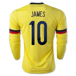 2015 Colombia JAMES #10 LS Home Soccer Jersey