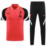 2020-21 Liverpool Pink Short Sleeve Polo Kits Pants with Shirt