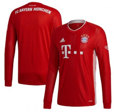 2020-21 Bayern Munich Long Sleeve Home Soccer Jersey Shirt