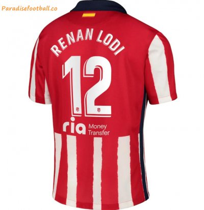 2020-21 Atlético de Madrid Home Soccer Jersey Shirt with Renan Lodi 12 printing