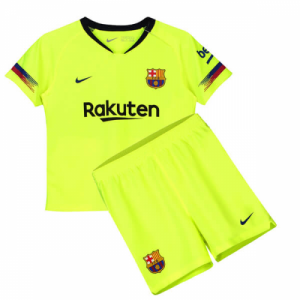 Kids Barcelona 2018-19 Away Soccer Shirt With Shorts