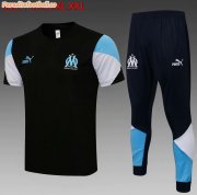 2021-22 Marseille Black Training Kits Shirt with Pants