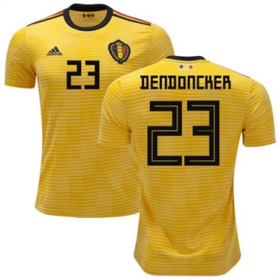 2018 World Cup Belgium Away Soccer Jersey Shirt Leander Dendoncker #23
