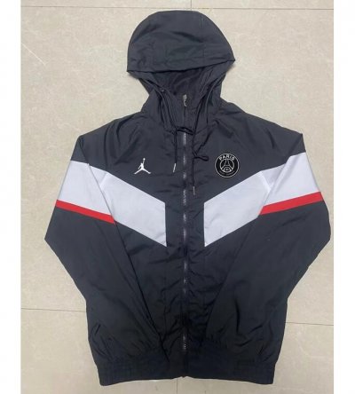 2022-23 PSG Black White Hoodie Winidbreaker Jacket
