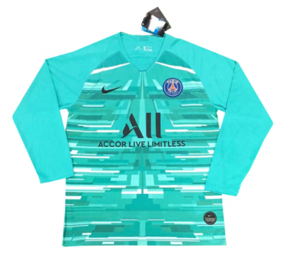 2019-20 Psg Long Sleeve Goalkeeper Blue Soccer Jersey Shirt