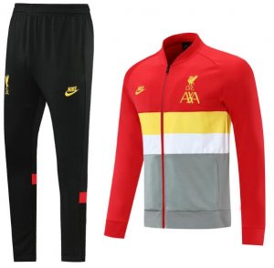 2021-22 Liverpool Red Grey Training Kits Jacket with Pants