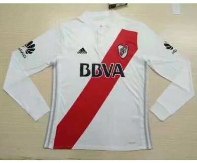 2017-18 River Plate Home LS Soccer Jersey