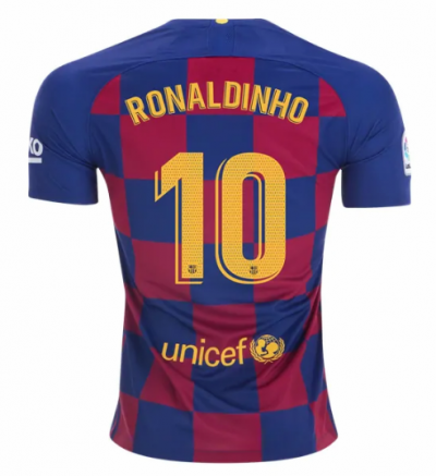 2019-20 Barcelona Home Soccer Jersey Shirt Ronaldinho #10