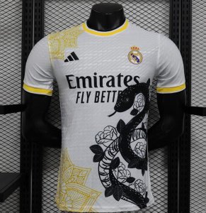 2024-25 Real Madrid White Yellow Special Soccer Jersey Shirt Player Version