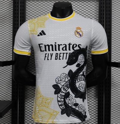 2024-25 Real Madrid White Yellow Special Soccer Jersey Shirt Player Version