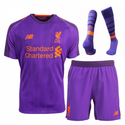 2018-19 Liverpool Away Soccer Jersey Whole Kit (Shirt + Shorts + Socks)
