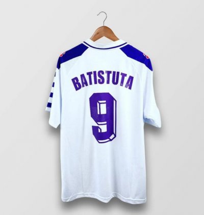 1998-99 Fiorentina Retro Away Soccer Jersey Shirt Batistuta #9