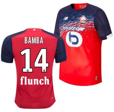 2019-20 Lille OSC Home Soccer Jersey Shirt Jonathan Bamba #14