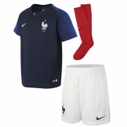 Kids France 2018 World Cup Home Soccer Kit (Jersey+Shorts+Socks)
