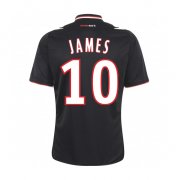 13-14 AS Monaco FC #10 James Away Black Jersey Shirt