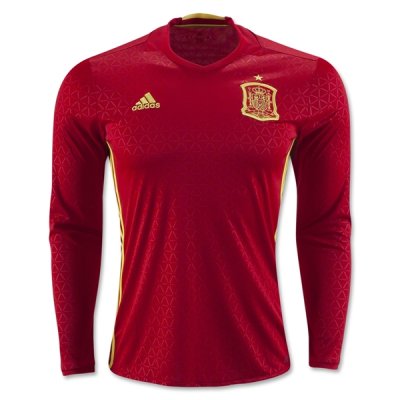 2016 Euro Spain LS Home Soccer Jersey