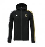 2020-21 Real Madrid Black Yellow Hoodie Windbreaker Jacket