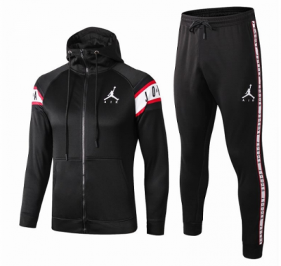 2019-20 Jordan PSG Black Training Suits Hoodie Jacket Top and Pants