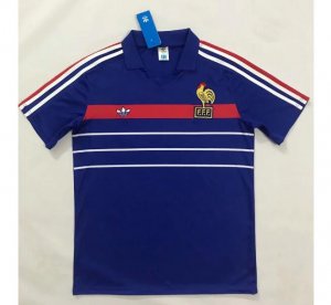 1984-86 France Home Retro Soccer Jersey Shirt