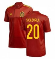 2020 EURO Spain Home Soccer Jersey Shirt S CAZORLA 20