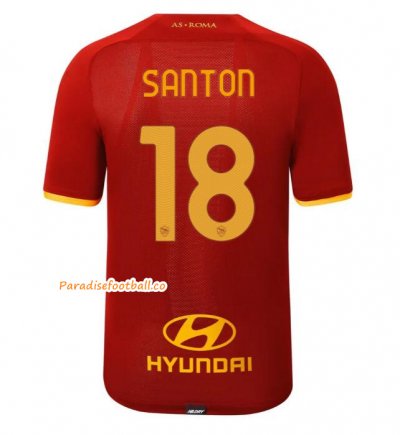 2021-22 AS Roma Home Soccer Jersey Shirt with SANTON 18 printing