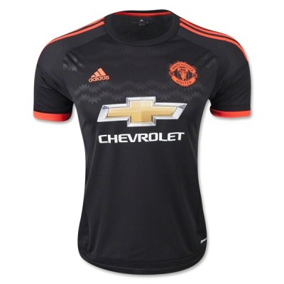 2015-16 Manchester United Third Soccer Jersey Black