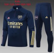 2020-21 Arsenal Kids Dark Blue Sweatshirt and Pants Youth Training Kits