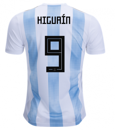 Gonzalo Higuain #9 2018 World Cup Argentina Home Soccer Jersey Shirt