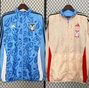 2024-25 Tigres Blue Khaki Trench Coat Reversible Jacket