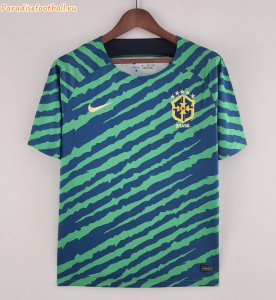 2022 Brazil Green Blue Special Soccer Jersey Shirt