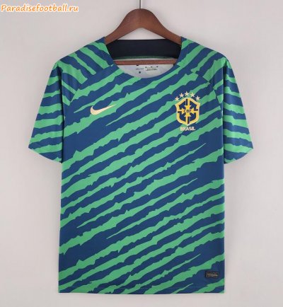 2022 Brazil Green Blue Special Soccer Jersey Shirt
