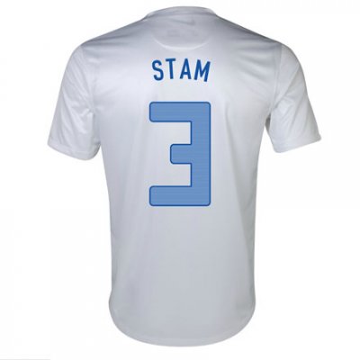 2013 Netherlands #3 Stam Away White Jersey Shirt