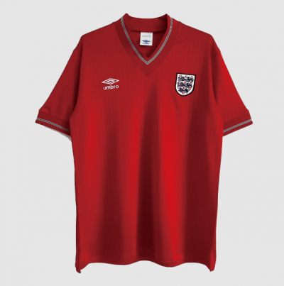 1984-87 England Retro Red Away Soccer Jersey Shirt