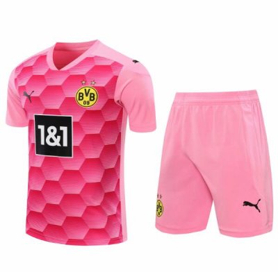 2020-21 Borussia Dortmund Pink Goalkeeper Soccer Jersey Kits (Shirt+Shorts)