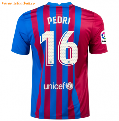 2021-22 Barcelona Home Soccer Jersey Shirt with PEDRI 16 printing