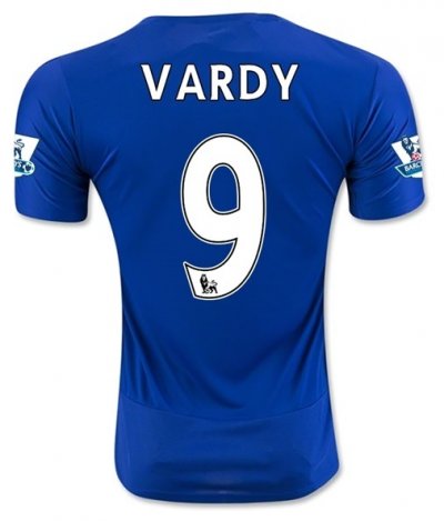 2015-16 Leicester City Vardy #9 Home Soccer Jersey