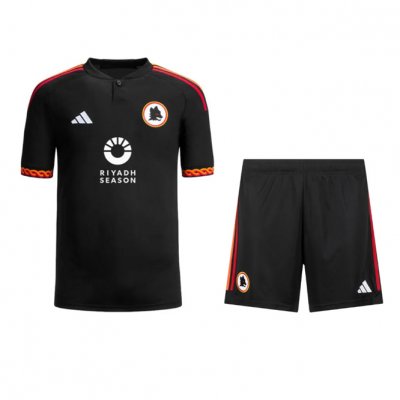 2023-24 Roma Kids Third Away Soccer Kits Shirt With Shorts