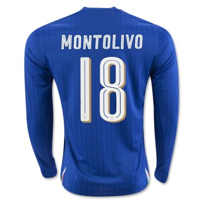 2016 Italy MONTOLIVO #18 LS Home Soccer Jersey