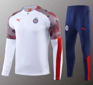 Kids 2020-21 Chivas White Sweatshirt and Pants Training Suits