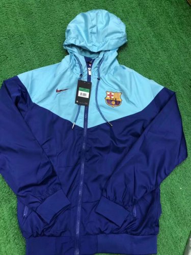 2017-18 Barcelona Blue Windbreaker Jacket